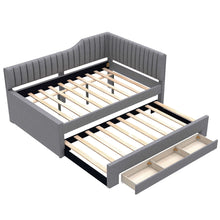 Load image into Gallery viewer, Upholstered Daybed With Trundle And 3 Drawers
