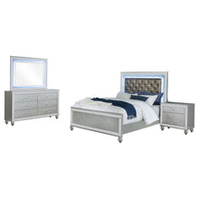 Load image into Gallery viewer, Arabesque - 4 Piece Queen Bedroom Set With LED Headboard - Silver
