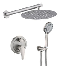 Load image into Gallery viewer, Wall Mounted Shower Set With High Pressure 10" Rain Shower Head And 5 Function Handheld Shower Head
