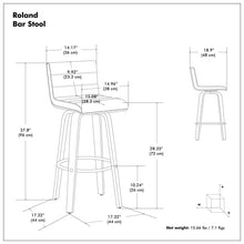 Load image into Gallery viewer, Roland - Upholstered Swivel Counter Height Stool
