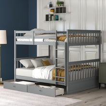 Load image into Gallery viewer, Bunk Bed With Ladders And 2 Storage Drawers
