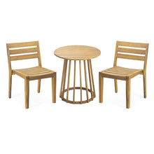 Load image into Gallery viewer, Outdoor 3 Pieces Dining Set, Round Bistro Set - Teak
