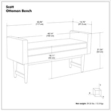 Load image into Gallery viewer, Scott - Upholstered Ottoman Bench
