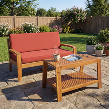 Load image into Gallery viewer, 2 Piece Outdoor Conversation Set (Loveseat &amp; Coffee Table With Water-Resistant Cushions)
