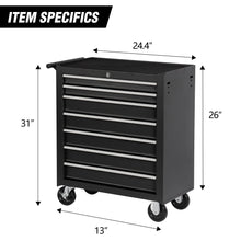 Load image into Gallery viewer, 7 Drawer Rolling Tool Chest With Wheels, Multifunctional Tool Box And Storage
