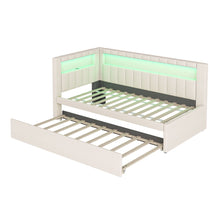 Load image into Gallery viewer, Upholstered Platform Bed With USB Ports And LED Belt
