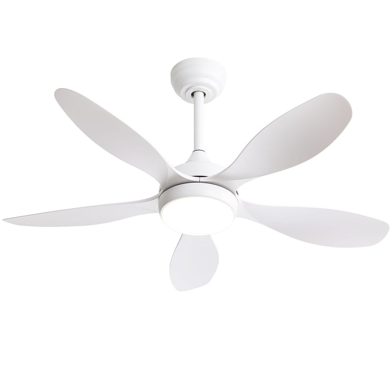 42" Ceiling Fan With Remote Control, DC Reversible Motor, 6 Speeds, 3Cct LED Light - White