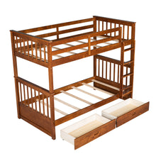 Load image into Gallery viewer, Bunk Bed With Ladders And 2 Storage Drawers
