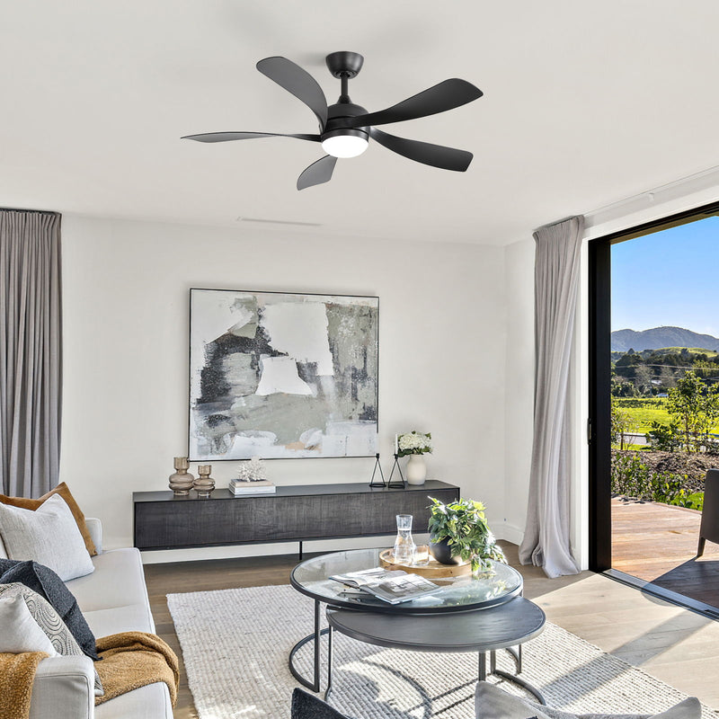 45" Ceiling Fan With DC Motor Smart App Control Quiet Reversible Operation Dimmable Lighting And Timer