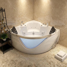 Load image into Gallery viewer, Xavier - Double Corner Massage Bathtub, Equipped With Gfci Plug And Ul Certified Water Pump, Upc Certified Drain - Milk White
