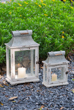 Load image into Gallery viewer, Wooden Candle Lantern Decorative, Hurricane Lantern Holder Decor For Indoor Outdoor, Home Garden Wedding - White
