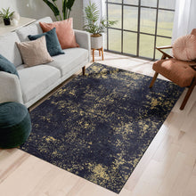 Load image into Gallery viewer, Maval - 8' X 10' Washable Area Rug - Black / Gold
