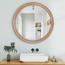 Load image into Gallery viewer, Round Wall Mirror With Ribbed Frame
