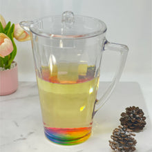 Load image into Gallery viewer, Rainbow Design Unbreakable Plastic Water Pitcher With Lid And Spout, 2.5 Quarts - Clear
