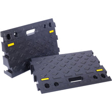 Load image into Gallery viewer, Heavy Duty Plastic 4" High Portable Automotive Curb Ramp For Cars &amp; Wheelchairs Interlocking Design - Black
