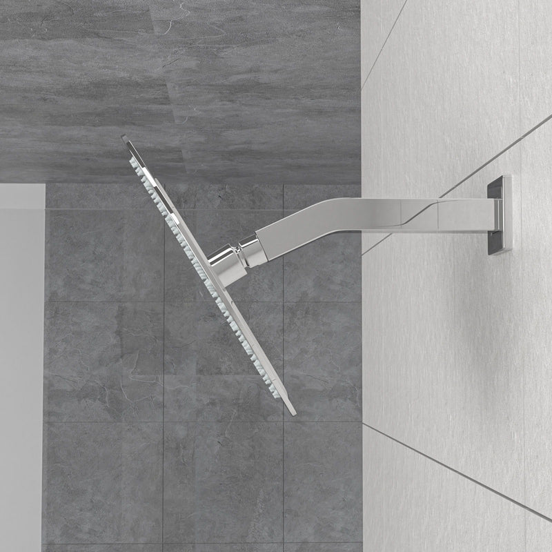 Elegant 6" Shower Arm With Flange, Stainless Steel Construction For Rain Shower Heads - Chrome