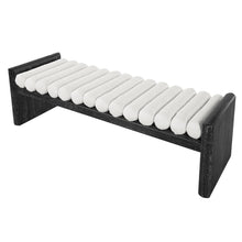 Load image into Gallery viewer, Upholstered Bench With Rolled Cushions - Black / Beige
