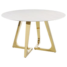 Load image into Gallery viewer, Imani - Round Marble Dining Table - Gold
