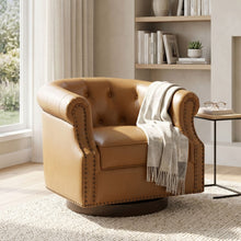 Load image into Gallery viewer, 360° Swivel Accent Chair With Curved Back
