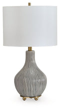 Load image into Gallery viewer, Judlen - Ceramic Table Lamp - Gray / Gold Finish

