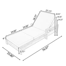 Load image into Gallery viewer, Chaise Lounge With 3 Fold Cushion Set, 3 Position Adjustable Backrest
