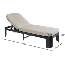 Load image into Gallery viewer, Outdoor Chaise Lounge With Cushion, 5 Position Adjustable Backrest
