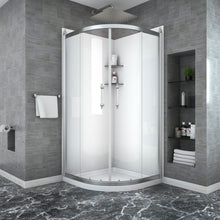 Load image into Gallery viewer, Framed Tub Shower Enclosure With Clear Tempered Glass
