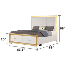 Load image into Gallery viewer, Obsession - Queen Size Bed With LED Headboard And Footboard Storage Drawer - White
