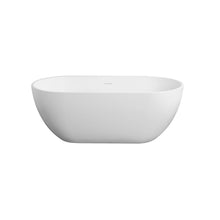 Load image into Gallery viewer, Small Size Stone Resin Solid Surface Oval Shape Freestanding Bathtub For The Bathroom - Matte White

