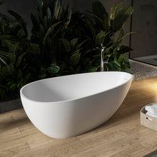 Load image into Gallery viewer, Solid Surface Stone Resin Freestanding Egg Shape Bathtub For The Bathroom - Matte White
