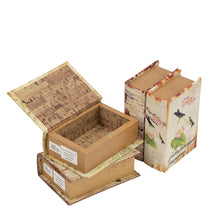Load image into Gallery viewer, Book Boxes With Birds, Flowers, And Handwriting Design (Set of 4) - Multi
