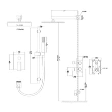 Load image into Gallery viewer, Wall Mounted Shower System With Adjustable Slide Bar And Rough In Valve - Matte Black
