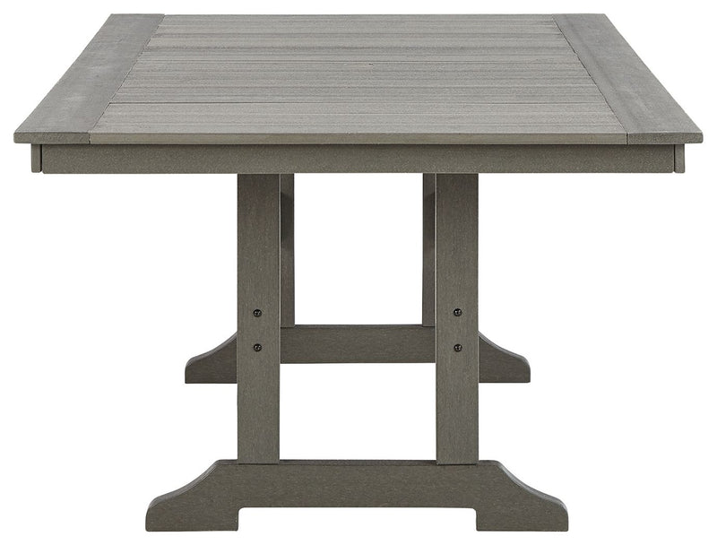 Visola - Rectangular Dining Table With Umbrella Option - Gray