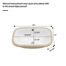 Load image into Gallery viewer, Modern Ceramic Undermount Bathroom Sink With Overflow, High Quality
