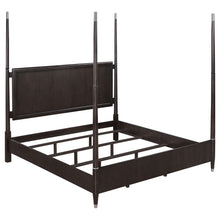 Load image into Gallery viewer, Niguel - Queen Size 4 Poster Bed With Finials, Floating Headboard - Brown
