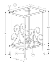 Load image into Gallery viewer, Accent Table, Side Tempered Glass, Transitional - Silver
