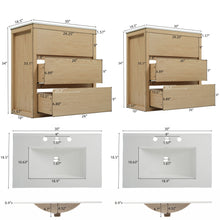 Load image into Gallery viewer, Double Sinks Bathroom Vanity Set With 2 Ceramic Basins
