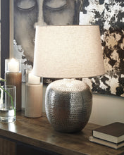 Load image into Gallery viewer, Magalie - Metal Table Lamp  - Antique Silver Finish
