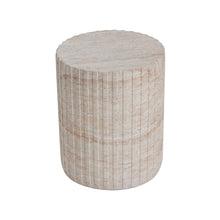 Load image into Gallery viewer, Elegant Outdoor / Indoor Lightweight Concrete Side Table With Travertine - Beige
