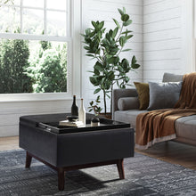 Load image into Gallery viewer, Owen - Tray Top Small Coffee Table Upholstered Storage Ottoman
