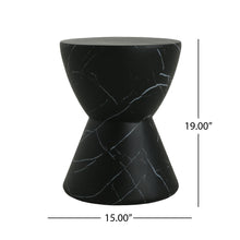 Load image into Gallery viewer, Outdoor Lightweight Concrete Side / End Table, Living Room Accent Table - Black Marble
