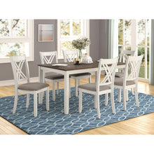 Load image into Gallery viewer, Ebers - 7 Dining Set With 2 Tone Upholstered Chairs - Vanilla White
