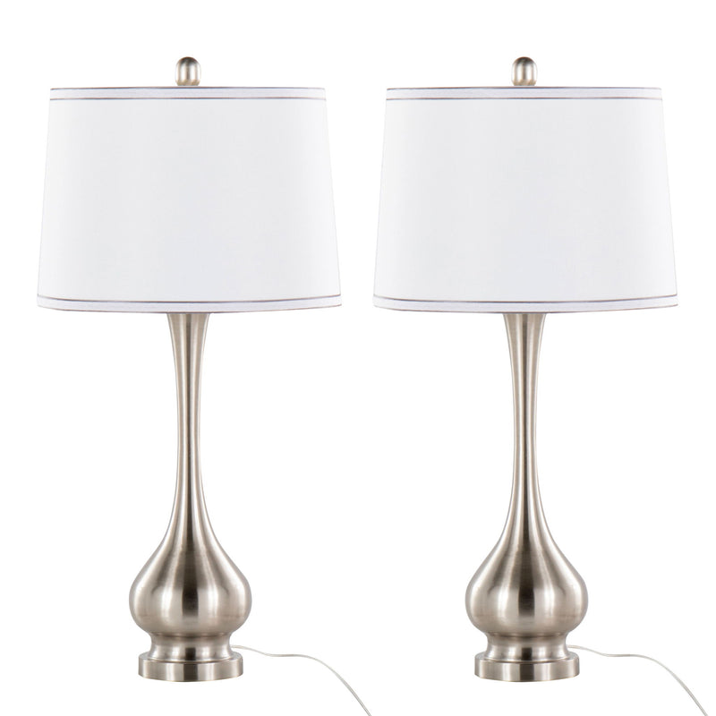 Cairo - Contemporary Table Lamp (Set of 2) - Brushed Nickel