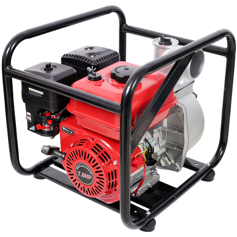 Gasoline Powered Water Pump 3" Inlet & Outlet, 264Gpm Flow, 7Hp Engine - Black / Red
