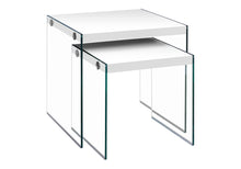 Load image into Gallery viewer, Accent Nesting Table Clear Tempered Glass For Living Room (Set of 2)
