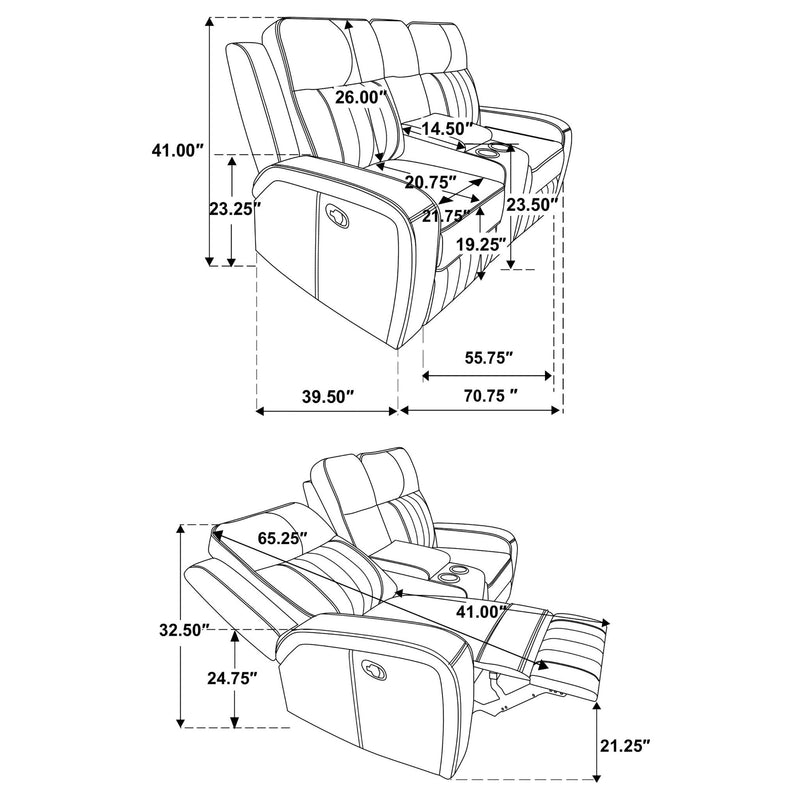 Forrest - Motion Reclining Loveseat With Console - Gray