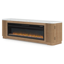 Load image into Gallery viewer, Camdill - 80" TV Stand With Electric Fireplace - Light Brown
