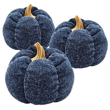 Load image into Gallery viewer, Pumpkin Ornament Decor For Holiday Harvest Festival Fall Festival &amp; Thanksgiving (Set of 3) - Blue
