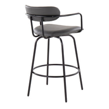Load image into Gallery viewer, Demi - Contemporary Fixed Height Counter Stool With Swivel With Round Footrest (Set of 2)
