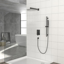 Load image into Gallery viewer, Wall Mounted Shower System With Adjustable Slide Bar And Rough In Valve - Matte Black
